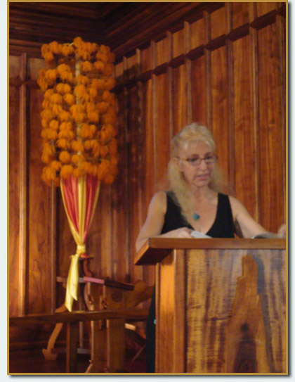 Speaking at Chapel at Mauna 'Ala, Royal Mausoleum, Oahu